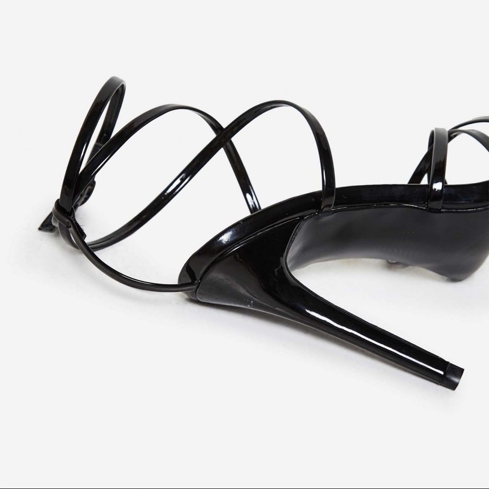 Kaia Pointed Barely There Heel In Black Patent - image 4